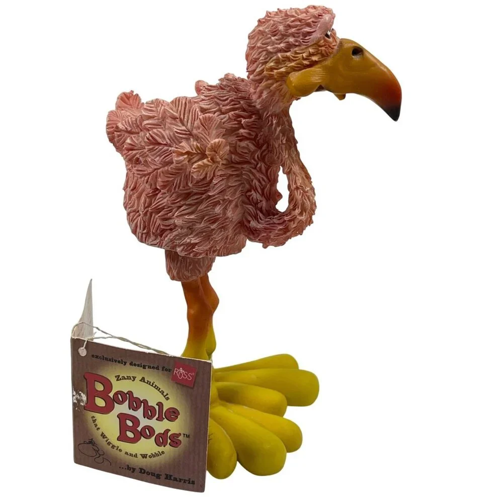 Vintage Pink Flamingo Bird Elizabeth 6.5" Bobblehead Tropical Funny Collectible - Picture 1 of 11